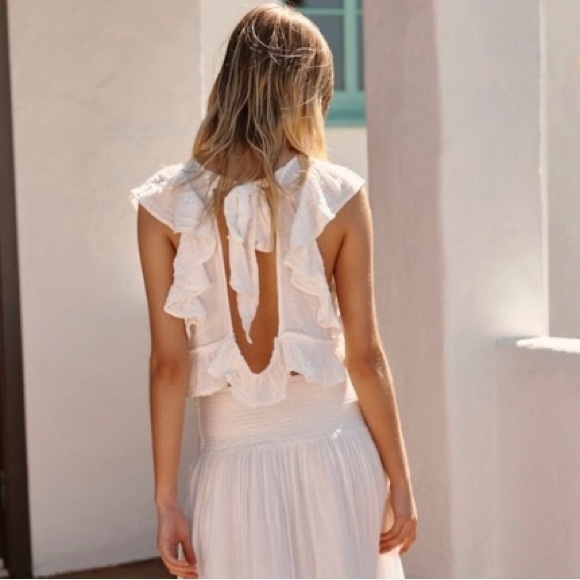 Free People Augusta Gauze Ruffle Crop Tank - Picture 3 of 6